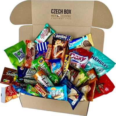 Produktbild von CzechBox Czechoslovakia - Köstliche Auswahl von 30 verschiedenen Snacks, Schokolade, Bonbons und Getränken aus der Tschechischen und Slowakischen Rep.