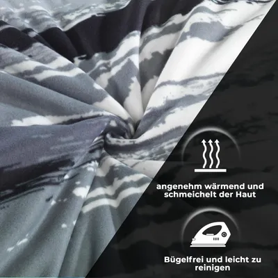 Produktbild von Warme Winter Microfaser Thermo Fleece Bettwäsche, Größe:155 x 220 cm, Design - Motiv:Design 6