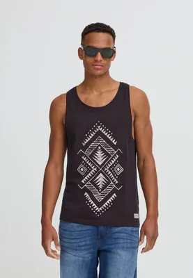 Produktbild von SOLID SDIsaak Herren Tanktop Shirt Muskel-Shirt mit Print Rundhals 100% Baumwolle Regular fit