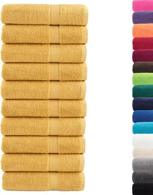 Produktbild von vidaXL Premium Duschtücher SOLUND 10 Stk. Gold 70x140 cm 600 g/m²