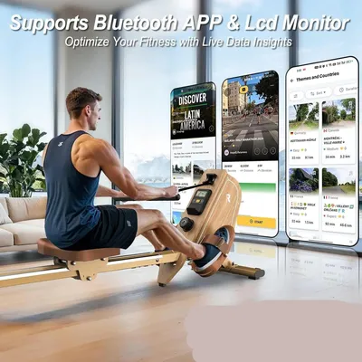 Productafbeelding van Roeitrainer - Magnetische Roeimachine - Fitnessapparaat - Thuisfitness - Workout - 16 Weerstandsniveaus