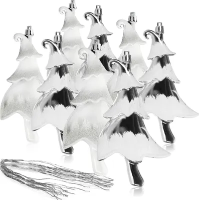Produktbild von com-four® 8x Christbaumanhänger "Tannenbaum" - Christbaumschmuck zum Anhängen - Weihnachtsbaum-Anhänger in Tannenbaum-Form - bruchfest