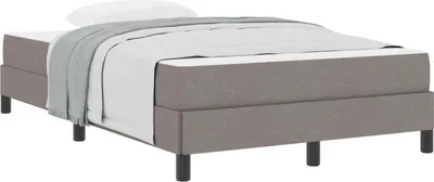 Image de vidaXL Sommier tapissier Taupe 120 x 190 cm Tissu