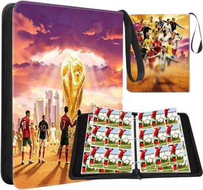 Produktbild von WM 2026 Fussball Karten Sammelalbum für 900 Karten, 9 Taschen 50 Seiten Fußball Sammelalbum, Fußball SammelKarten Album mit Reißverschluss