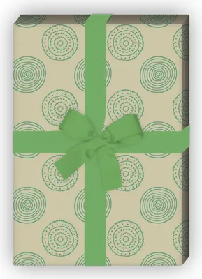 Produktbild von Doodle Geschenkpapier Set, Dekorpapier mit verschiedenen Kreisen, grün,  - G8586, 32 x 48cm