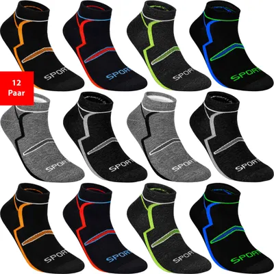 Produktbild von 12 Paar Sneaker Socken Herren Damen Baumwollsocken Kurz Uni Sport Söckchen - 39-42