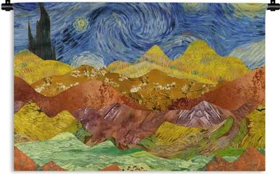 Produktbild von MuchoWow® Wandteppich Wandbehang Van Gogh - Alte Meister - Malerei 90x60 cm Tapisserie Dekoration Wandtuch - Wandskulpturen - Bildteppich