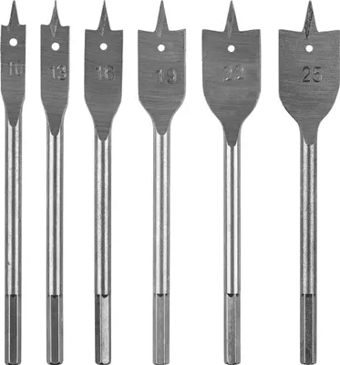 Produktbild von Holzspatenbohrer: 10, 13, 16, 19, 22, 25 mm, 6er-Set.
