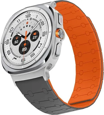 Zdjęcie produktu dla Pasek Samsung Galaxy Watch Ultra 47 mm Magnetyczny Szaro Pomarańczowy