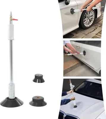 Produktbild von Dellenreparaturzieher mit Stahlkonstruktion, einschließlich Saugnapfgrößen: 15,5 cm, 11,8 cm, 8 cm, Gesamtlänge: 57 cm, Gewicht: 4 kg