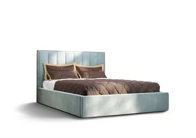 Imagen del producto de Cama tapizada Alezio, dimensiones: 90 cm x 200 cm, color: Monolith72 (azul), cama con espacio de almacenamiento, cama doble, cama de 90x200 cm, cama con colchón