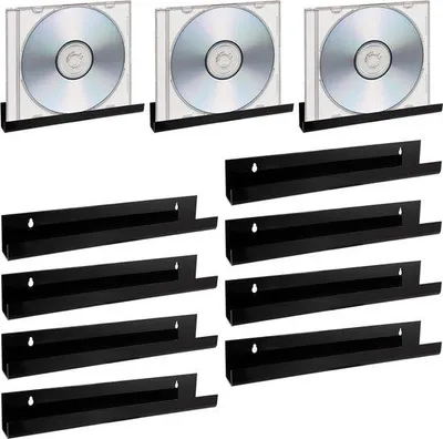 Produktbild von Famanu Wandhalterung für Schallplatten, 8 Stück, 38 x 4 x 5 cm, Schwarz
