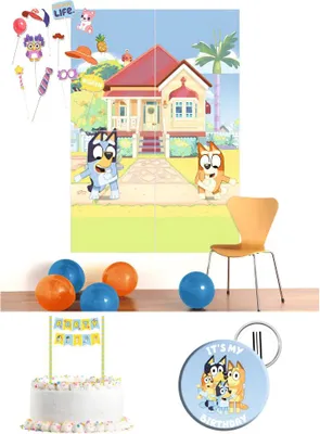 Produktbild von Bluey und Bingo Kinder 15 tlg Party Set Geburtstag Kinderparty Dekobild 141x200 cm