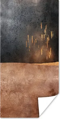 Produktbild von MuchoWow® Poster Abstrakt - Gold - Design 60x120 cm - Wandschmuck