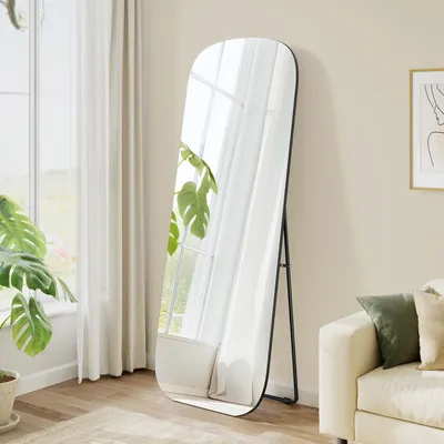 Produktbild von SONGMICS Ganzkörperspiegel, 160 x 50 cm, Standspiegel mit runden Ecken