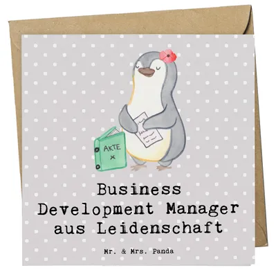 Produktbild von Mr. & Mrs. Panda faltkarte Business Development Manager Leidenschaft - Grau Pastell - Geschenk, anlasskarte, Klappkarte, Glückwunschkarte, doppelkarte, Grußkarte
