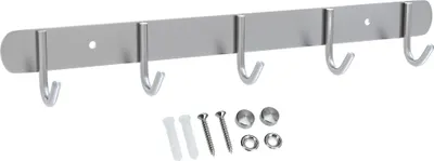 Produktbild von Intirilife Edelstahl Garderobenleiste Modell E - 5 Haken - Kleiderhaken Garderobe Hakenleiste in 5 verschiedenen Designs
