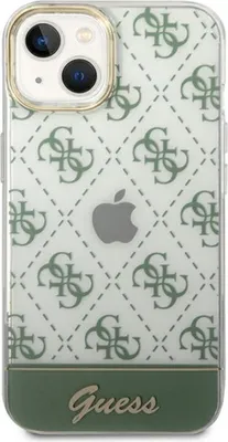 Produktbild von Guess nakładka do iPhone 14 Plus 6,7" GUHCP14MHG4MHA khaki IML Case Galvanisiertes 4G Muster Unten Streifen Script Logo