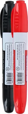 Produktbild von Topwrite, Set mit 2 doppelseitigen Markern für trocken abwischbare Tafeln, Schwarz / Rot