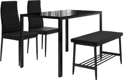 Produktbild von Esstisch-Set Vicco Grand Schwarz 120 x 70 cm 4-teiliges Set, Model 51844