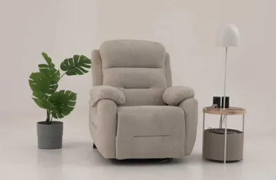 Obrázek produktu pro Komfortní relaxační křeslo v béžové barvě s výsuvnou opěrkou nohou, designové provedení