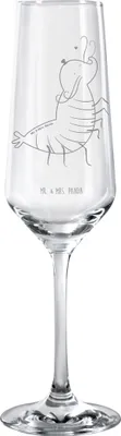 Produktbild von Mr. & Mrs. Panda Trinkglas Garnele Franzose - Transparent - Geschenk, Champagnerglas, Sektflöte, Sektkelch, Glas, Urlaub, Krabbe, Französisch, Sektglas