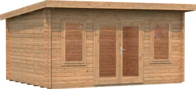 Produktbild von Palmako Gartenhaus Lisa 14,2 m² - 44 mm Hellbraun tauchimprägniert