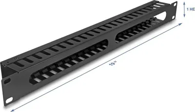 Zdjęcie produktu dla DeLOCK 81558, Panel zarządzania kablami, Metal, Czarny, 1 szt.