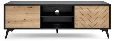 Produktbild von Lowboard Diamond TV-Unterschrank 153x39x49cm Evoke Oak schwarz