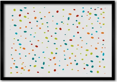 Produktbild von Bild - Bilderrahmen - 100 cm x 70 cm - MDF - Rahmen - Foto - Wandkunst farbige Punkte