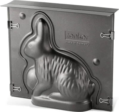 Produktbild von Zenker Hasen Backform, Hasenform mit Antihaftbeschichtung für Ostern, Osterhasen-Backform (Kuchenform: ca.190x215x60 mm)