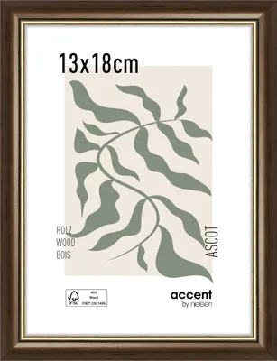 Produktbild von accent by nielsen Holz Bilderrahmen Ascot, 13x18 cm, Dunkelbraun/Gold