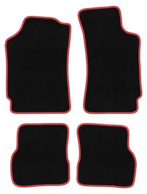 Obrázek produktu pro Velurové autokoberce pro: Skoda Felicia 1994-2001 (hatchback/kombi) – sada 4 ks, černo-červené, na míru – Wielganizator CARLUX
