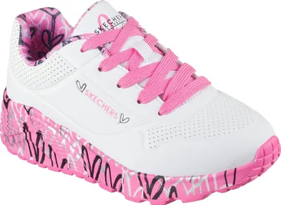 Produktbild von Skechers Uno Lite Lovely Luv 314976L/WH Sneaker, Girls, Synthetik, White/Pink - Marken Skechers, Weiß