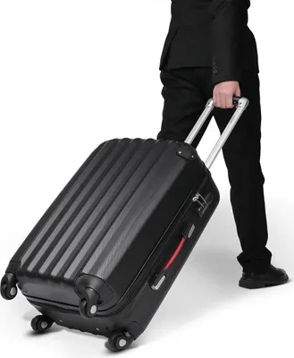 Produktbild von MONZANA® Koffer Handgepäck ABS Hard Case 4 Rollen Teleskopgriff Zahlenschloss Kantenschutz Reisekoffer Hartschalenkoffer Rollkoffer Trolley Schwarz L
