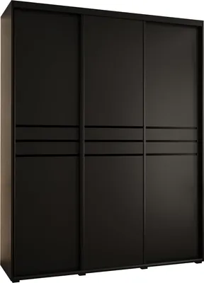 Produktbild von MEBLE KRYSPOL Cannes 10 Schrank mit 3 Schiebetüren - 205,2x190x60 cm - Schwarz Schwarz Schwarz