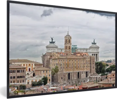 Produktbild von MuchoWow® Gerahmtes Poster Rom - Stadt - Bauwerke 90x60 cm - Poster mit Schwarzem Bilderrahmen Wandposter Rahmen Foto Bilder - Fotorahmen - Foto-Plakat