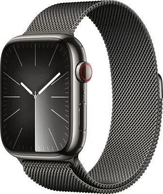 Produktbild von APPLE Watch Series 9 GPS + Cellular 45mm grafitové pouzdro z nerezové oceli s grafitovou milánskou smyčkou