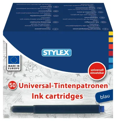 Produktbild von 50 Universal-Füllerpatronen / Tintenpatronen / königsblau