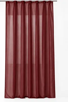 Produktbild von Vorhang bordeaux Kräuselband halbtransparent Wildseiden Optik 140x245 cm