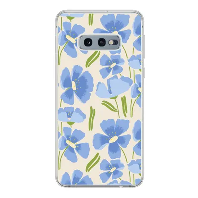 Produktbild von MuchoWow® Handyhülle Schutzhülle Hülle für Samsung Galaxy S10e Blume - Blau - Muster Silikon Softcase Handy Hülle - Handy
