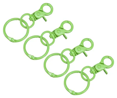 4 Karabinerhaken 44 mm, bunt, für Schlüsselbänder & DIY