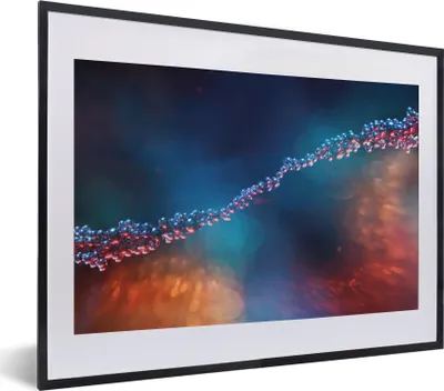 Produktbild von MuchoWow® MuchoWow® Gerahmtes Poster Metallmoleküle 40x30 cm - Poster mit zchwarzem Bilderrahmen - Bilderrahmen - Poster im Rahmen