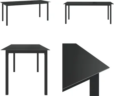 Immagine prodotto di vidaXL Tavolo da giardino nero 190x90x74 cm in alluminio e vetro - Tavolo da giardino - Tavoli da giardino - Tavolo - Tavoli