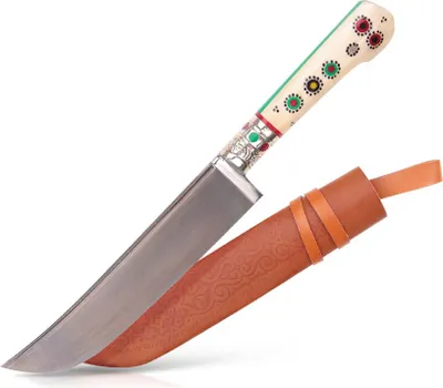 Produktbild von Usbekischer Messer – Pchak, 29 cm Hülsenstahl Kochmesser Handarbeit Küchenmesser