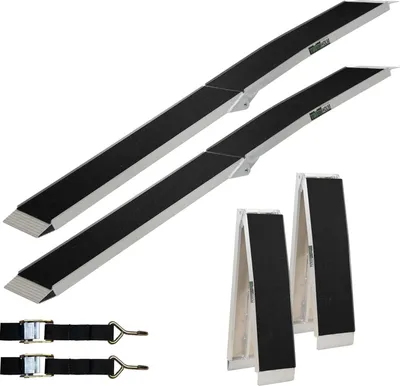 Produktbild von TRUTZHOLM 2 x Auffahrrampe klappbar 228 cm 680 kg Traglast Alu Anti Rutsch Quad ATV Rasenmähertraktor