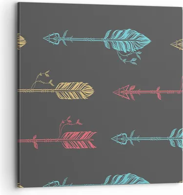 Produktbild von Bild auf Leinwand - Leinwandbild - Pfeil Feder - 70x70cm - Wand Bild - Wanddeko - Wandbilder - Leinwanddruck - Bilder - Kunstdruck - Wanddekoration - Leinwand bilder - Wandkunst - AC70x70-3874