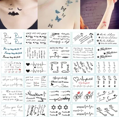 Obrázok produktu pre Dočasné tetovanie Tetovanie Body Art Malé listy Tetovacie nálepky Falošné tetovanie na ruky Nálepky pre mužov ženy (30 listov)