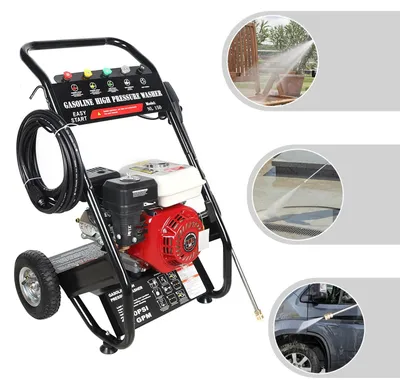 Produktbild von Benzin-Hochdruckreiniger - NL 150 - 7,5 PS - 2200 PSI (170–190 bar) - 2,3 GPM (8,7 l/min) - 8 m Hochdruckschlauch - 5 Düsen - Reinigungsmitteltank - Rot