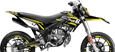 Zdjęcie produktu dla Zestaw żółtych naklejek graficznych Stage6 do Derbi X-treme 2011-2017
